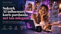 Sukurk savo AI influenserį, kuris parduoda net tau miegant