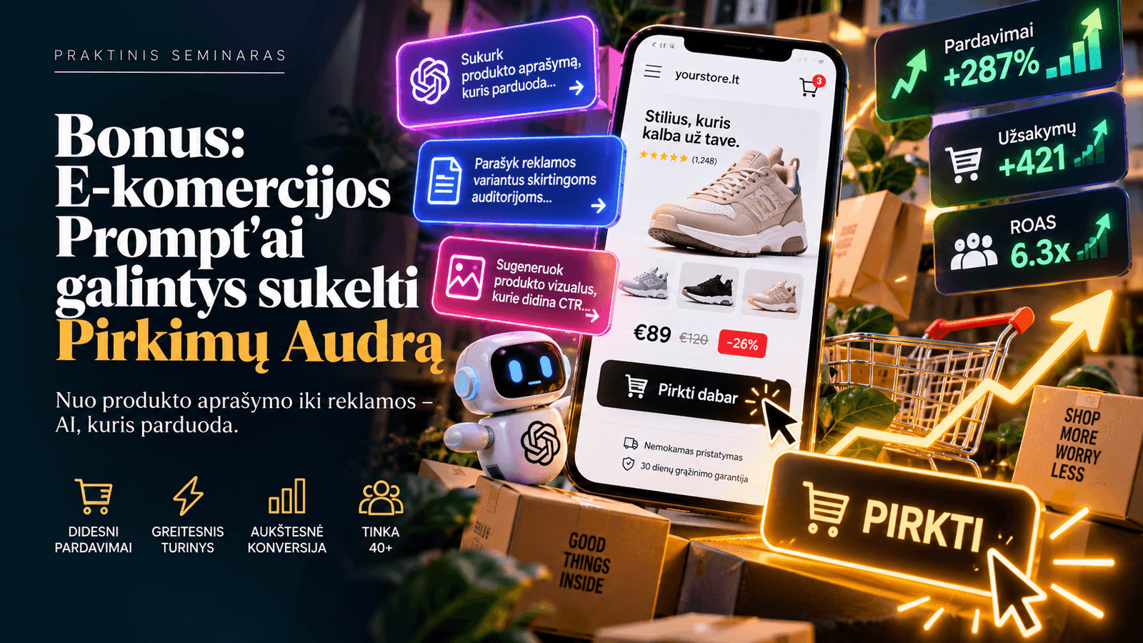 E-komercijos Prompt'ai Galintys Sukelti Pirkimų Audrą