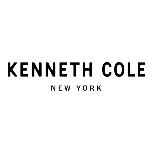 Juodame fone baltas užrašas Kenneth Cole New York, prekės ženklo logotipas
